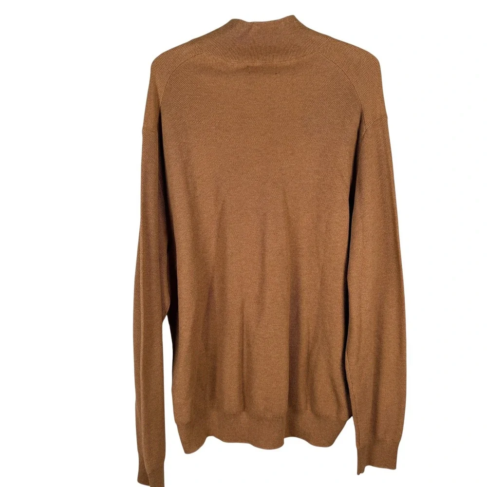 Polo Ralph Lauren 1/4 Zip Sweater Mens XXL Brown Cotton Knit Pullover Textured